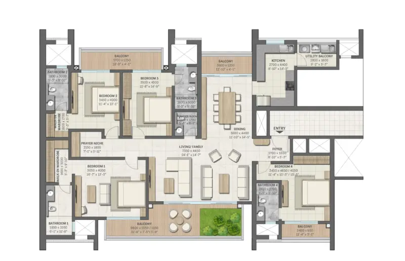 Ashtech 4BHK floor plan